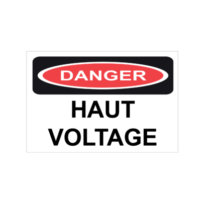 Danger écriture haute tension uniquement