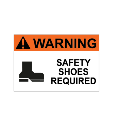 Avertissement chaussures de sécurité requises