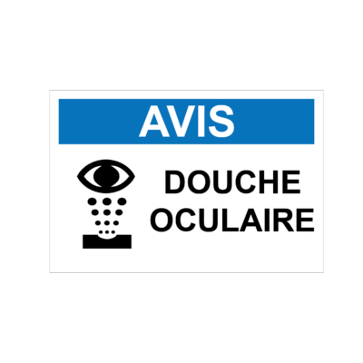 Avis douche oculaire d’urgence avec pictogramme