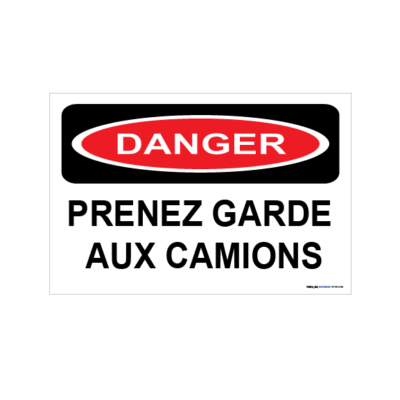 Attention au danger pour les camions