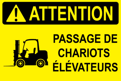 Attention circulation des chariots élévateurs