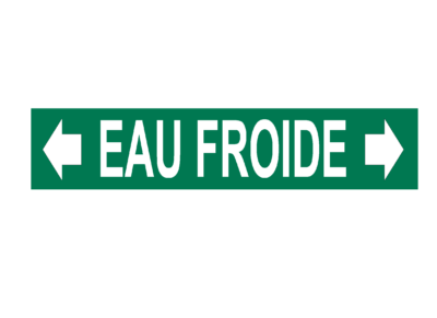Marqueur de tuyau - eau froide avec flèches