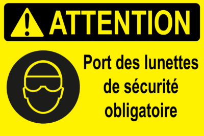 Attention protection des yeux requise